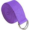 Dolltobe Cinghia da yoga con fibbia a D, 1,8 m, per pilates, allenamento fisico, viola, cotone poliestere delicato sulla pelle, aiuta a migliorare la postura e rilassare il corpo