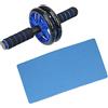 Xixian Ultra Silenziosa Ruota Addominale con Ginocchiera per Allenamento | Doppio rullo in PVC antiscivolo, impugnatura in spugna spessa, trainer per muscoli addominali per uomini e donne,