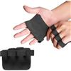 FINELYCR 2 Pezzi Grip Palestra, Antiscivolo Gym Grip, Pelle Bovina Paracalli Palestra, Design Con Quattro Passanti Dita Guanti Grip Pad Palestra, Nero, per Trazioni e Allenamento Resistenza