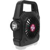 BESTOMZ Ventilatore con Luci Portatile Nero ABS per Vacanze Estive | Lampada Portatile, Lucine Campeggio, Luce per Campeggio, Fan Portatile