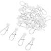 UKCOCO 25 Pezzi Connettore per Pesca Clip Rinforzata | Chiusura Doppia, Controllo e Stabilità, Accessorio Bianco in Metallo e ABS per Mare