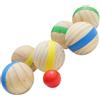 TEHAUX 7 Pezzi Palla da Bocce in Legno Stile Francese per Genitori | Superficie Liscia senza Sbavature, per Festa di Compleanno e Carnevale, Gioco all Aperto Ricreativo Colore Casuale