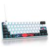 Benza Ibenzoa® Tastiera meccanica da gaming compatta, 61 tasti - interruttori rossi, illuminazione LED blu, connettore USB-C rimovibile, compatibile con Windows/Mac
