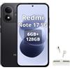 XIAOMI Smartphone Xiaomi REDMI Note 17 5G, batteria 7700mAh, 6GB di RAM, 128GB di memoria interna, colore nero (con cuffie Bluetooth)