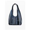 Desigual, Borsa media ovale in denim patch, Blu, U