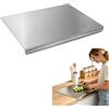 hegdisun Tagliere Acciaio Inox, con Bordo di Arresto 2 cm, 40 x 28 cm | Spianatoia Acciaio Inox, Reversibile, Facile da Pulire, per Impastare, Tagliare Carne, Verdura e Pane, (Argentato)