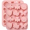 Ipotkitt 2 stampi in silicone con 12 cavità a forma di ape, farfalla, foglia, erba, fiore, fondente, per fai da te, cioccolato, caramelle, torte, sapone, cubetti di ghiaccio, gelatine, feste