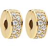 HAEPIAR Pavé Clip Stopper, chiusura di posizionamento dorata con zirconia cubica, clip per braccialetti e collane, eleganti ciondoli per gioielli da donna, 2 pezzi