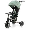 GIOJOY Triciclo Pieghevole Evolutivo 6-in-1 MoovEvo per Bambini dai 6 Mesi, Tessuto Verde
