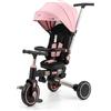 GIOJOY Triciclo Pieghevole Evolutivo 6-in-1 MoovEvo per Bambini dai 6 Mesi, Tessuto Rosa