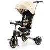 GIOJOY Triciclo Pieghevole Evolutivo 6-in-1 MoovEvo per Bambini dai 6 Mesi, Tessuto Crema