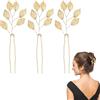 YNR Set di 3 Forcine per Capelli con Foglie Dorate, Accessori per Acconciatura da Sposa, Fermagli a U per Cerimonia