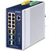 PLANET PLANET Industrial L3 8-Port Gestito Gigabit Ethernet (10/100/1000) Supporto Power over Ethernet (PoE) Alluminio, Blu IGS-6329-8UP2S4X