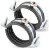 Poppstar 2x Fascette stringitubo in acciaio inox W4 (campo di serraggio 50-56 mm) con viti prigioniere M8*82 e tasselli