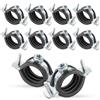 Poppstar 10x Fascette stringitubo gommate (campo di serraggio 32-35 mm, 1) con viti prigioniere M8*90 e tasselli, W1 acciaio zincato