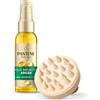 Pantene Set Massaggiatore Cute + Olio Capelli con Olio di Argan 100ml | Ideale per i Capelli Crespi e Opachi, Lisci Effetto seta, Nutriente Quotidiano, senza Risciacquo