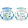 NUK Mini Magic Cup bicchiere antigoccia | Bordo 360° anti-rovesciamento | 6+ mesi | manici ergonomici | Senza BPA | 160 ml | Blu | 2 pezzi