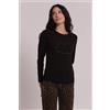 Mimì Muà Mimi Mua T-SHIRT A MANICHE LUNGHE CON GATTO STRASS