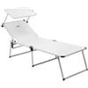 Brunner Lettino prendisole reclinabile con tettuccio brunner malibù high bianco 195,5x62x48 cm