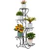Wisfor Mensola per piante interne, porta piante in ferro battuto esterno interno a 5 livelli, supporto vaso da fiori interno, ideale per casa, balcone, terrazza giardino, carico massimo 50 kg