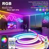 WELPUR Strisce LED 5V Bluetooth RGBIC Telecomando per strisce al neon con sincronizzazione musicale Decorazione domestica per camera da letto fai-da-te che cambia luce ambientale