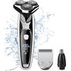 Hatteker Rasoio Elettrico da Uomo Multifunzione 3-in-1 Tagliacapelli Nasale Lavabile Barba Rasoio USB Ricaricabile Nuovo Modello RSCW-9598A