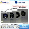 Aninerel 2kw 4.2KW 6.2kw 11KW 12V 24V 48V Inverter solare ibrido Doppia uscita Display LCD a colori MPPT 60A 100A 120A PV 160V- 500VDC