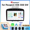 Junsun Autoradio Junsun Wireless CarPlay Android Auto per Peugeot 308 / 308 SW Mk1 (T7) / RCZ / 408 2007-2015 con ventola di raffreddamento integrata, navigatore GPS Android, lettore multimediale, WiFi, DSP,