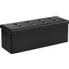 SONGMICS Puff contenitore, baule portaoggetti pieghevole, 38 x 110 x 38 cm, poggiapiedi sgabello, panca a cubo, supporta fino a 300 kg, per soggiorno, camera da letto, ingresso, nero/bianco/grigio