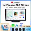 Junsun Autoradio Junsun Wireless CarPlay Android Auto per Peugeot 108 / Citroen C1 / Toyota Aygo (Mk2) 2014-2021 con ventola di raffreddamento integrata, navigatore GPS Android, lettore multimediale, WiFi,