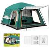 HGTUGO Tenda da Campeggio per 3-12 Persone, Doppio Strato, 2 Stanze, Tenda Familiare a Tunnel, Impermeabile, Antivento, Protezione UV per Escursionismo e Backpacking