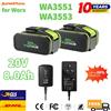 powtree Batteria ricaricabile agli ioni di litio Worx 20V 8.0Ah per utensili elettrici WA3551 WA3551.1 WA3553 WA3641 WX373 WX390 con caricabatterie