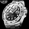 LIGE Orologio da Uomo Sportivo di Lusso, Impermeabile, in Acciaio, al Quarzo, Stile Militare, Relogio Masculino