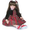 NONE Bambole Reborn per bambini piccoli, 22 pollici (60 cm), in morbido vinile siliconico, bambole Reborn realistiche per bambine con capelli lunghi