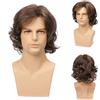 HAIRJOY Parrucche sintetiche per capelli Parrucca marrone chiaro Parrucca corta riccia a strati per uomo