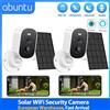 Abuntu 2 Telecamere di Sicurezza Solari WiFi da Esterno 2K 4MP, Telecamera CCTV Wireless a Batteria Solare con Rilevamento PIR, Visione Notturna a Colori, Impermeabile IP66, App ICSEE