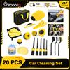 NONE Podofo Kit di 20 Spazzole per Pulizia Auto con Gel Detergente, Include Spazzole Dettagliate, Spugne Lucidanti, Guanto in Microfibra, Panno per Pulizia, Multiuso per Interni ed Esterni Auto, Moto,