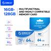 Orico Scheda di memoria ORICO microSDXC UHS-I, lettura 70 MB/s, 60 MB/s, registrazione 4K UHD, U3, Classe 10, V30, A1, Micro SD per fotocamera 32 GB 64 GB