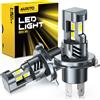 AUXITO 2 Pezzi Luci LED H4 Canbus ad Alta Potenza per Fari Auto, Lampada Turbo Automotiva H4 LED Abbaglianti/Anabbaglianti 12V 6500K 30000LM