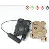 NONE Mirino Tattico PEQ15 con Laser Verde/Rosso + Laser IR/Luce di Riempimento IR + Luce Stroboscopica LED Bianca, Compatibile con Guida da 20mm, Accessorio per Airsoft e Caccia
