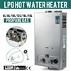 GECOFEER Scaldabagno a Gas Liquefatto da 6L, Boiler Istantaneo in Acciaio Inox a Propano con Kit Doccia per Uso Domestico e Campeggio