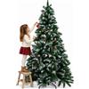 BAKAJI Albero di Natale Tirolese 240 cm Innevato con Pigne Addobbo Natalizia Foltissima