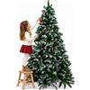 BAKAJI Albero di Natale Tirolese 210 cm Innevato con Pigne Addobbo Natalizia Foltissima