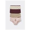 Tezenis 4 Paia Culotte Bimba Cotone Stampato Bambina Rosa