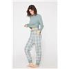 Tezenis Jogger In Cotone Pesante Stampato Donna Verde