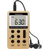 Retekess V112, mini radio portatile a batteria, radio di piccole dimensioni (oro) - Colore: oro