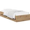 vidaXL Letto matrimoniale con contenitore, finitura "Artisan Oak", dimensioni 90 x 200 cm