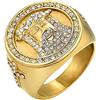 JewelryWe Anello da Uomo Preghiere Gesu'Croce in Acciaio Inox Colore Oro