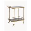 Bizzotto Carrello portavivande con piani in vetro Orabel - Grigio, Oro