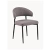 AC Design Set di 2 sedie imbottite con piedini in metallo Edina - Grigio